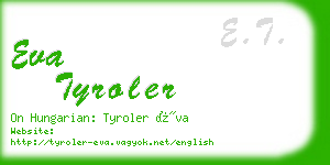 eva tyroler business card